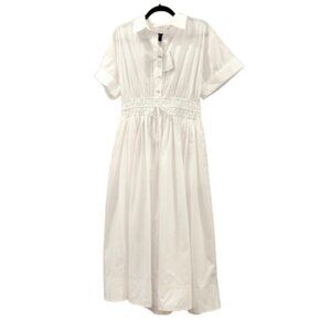 J. Crew White Midi Shirt Dress